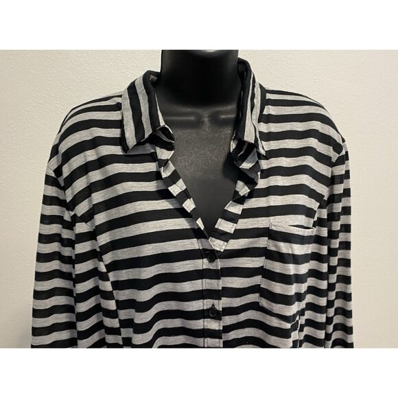 Bongo Womens Size 3X Plus Blouse Long Sleeve Button Down Roll Tab - Picture 2 of 10